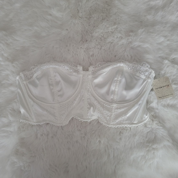 💖LOTS OF LUV LACE STRAPLESS UNDERWIRE BUSTIER BRALETTE SIZE L - Picture 8 of 10